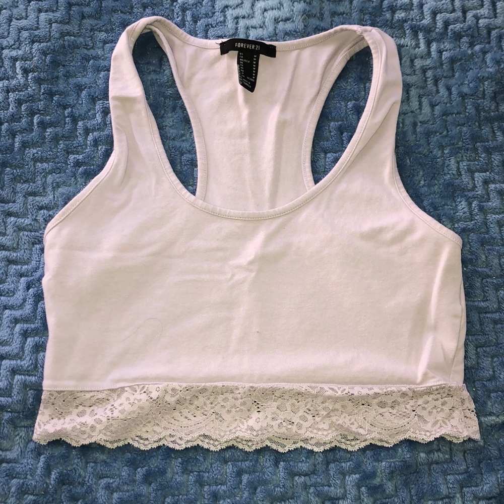Lace Trim Crop Tank